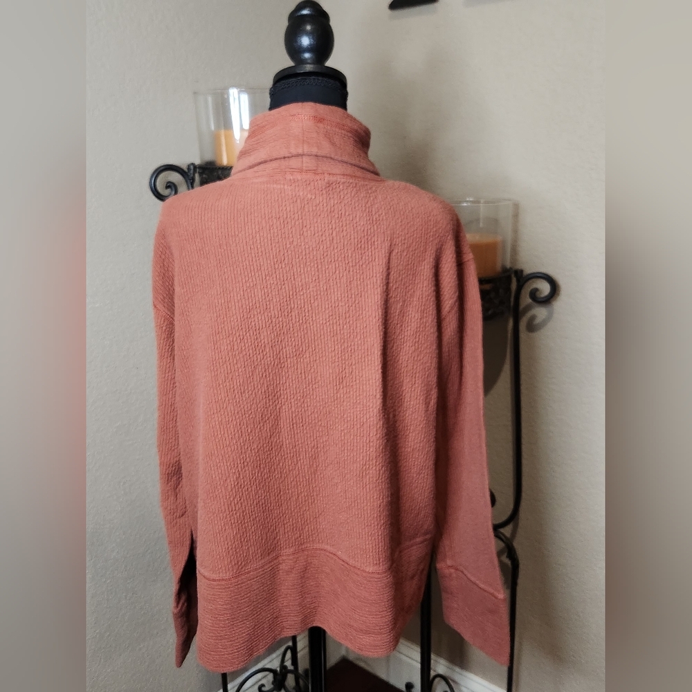 Orvis Women's Cowl Neck Textured L/S Sweater - Terracotta - Picture 3 of 7